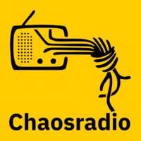 Logo: Der Chaos-Knoten in schwarz auf gelbem Grund. Darunter der Titel